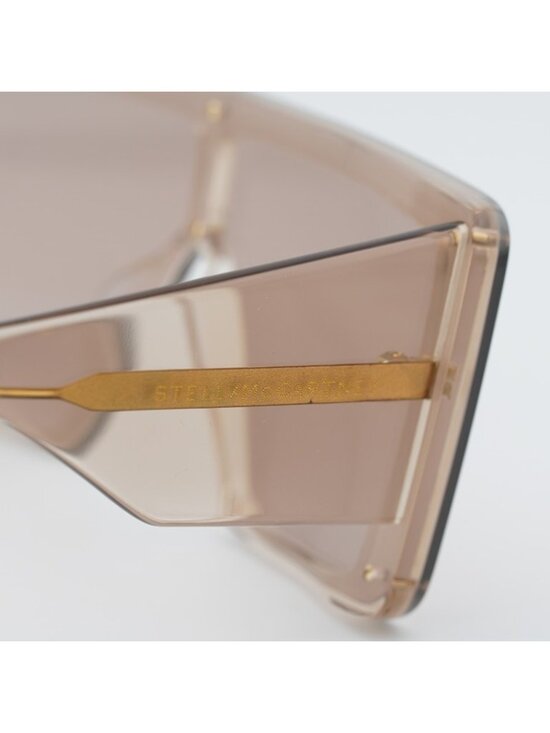 Stella McCartney SC40083I 45E Sunglasses Shiny Brown Shield Frame, Brown Lenses main image 8